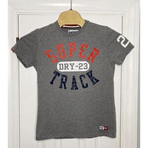 Superdry Track And Field Mens Short Sleeve T-Shirt‎ Grey- Says Large Like M/L